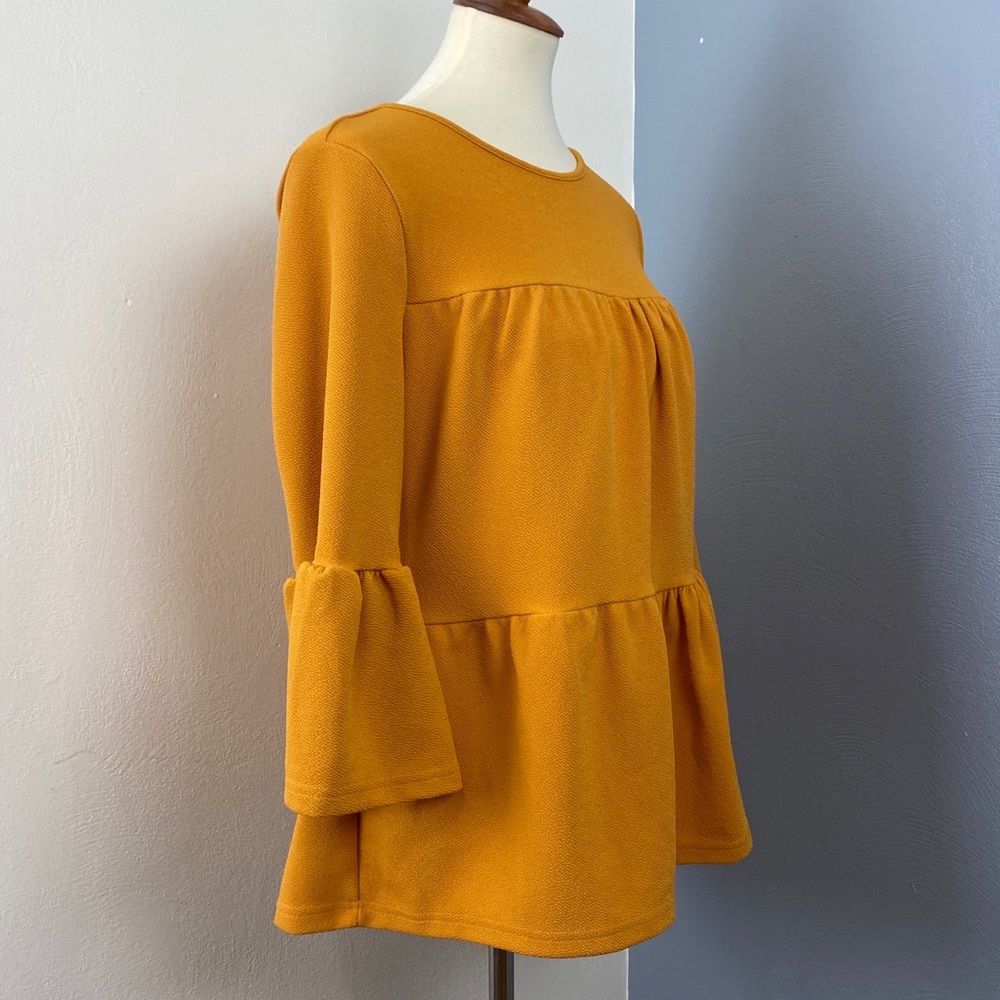SHIEN Flounce Sleeve Babydoll Peplum Blouse, M - Picture 5 of 8